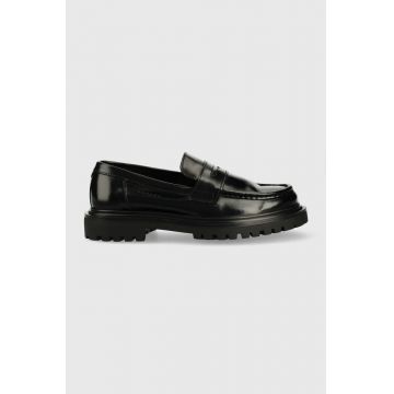 Gant mocasini de piele Jackmote barbati, culoarea negru