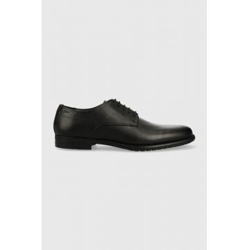 HUGO pantofi de piele Kyron barbati, culoarea negru, 50470191