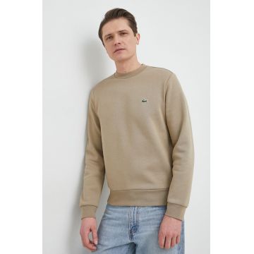 Lacoste bluza barbati, culoarea maro, neted