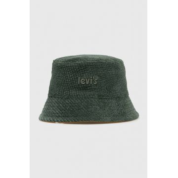 Levi's pălărie cu două fețe culoarea verde, bumbac