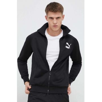 Puma bluză Iconic T7 bărbați, culoarea negru, uni 586870