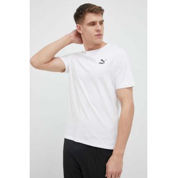 Puma tricou din bumbac culoarea alb, uni 535587-02