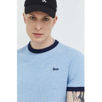 Superdry tricou din bumbac melanj