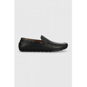 Wojas mocasini de piele barbati, culoarea negru, 1004751