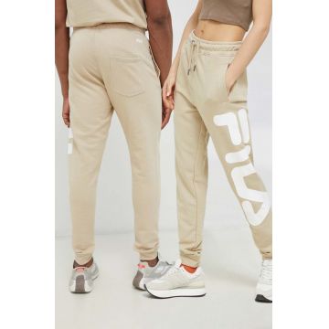 Fila pantaloni de trening culoarea bej, modelator