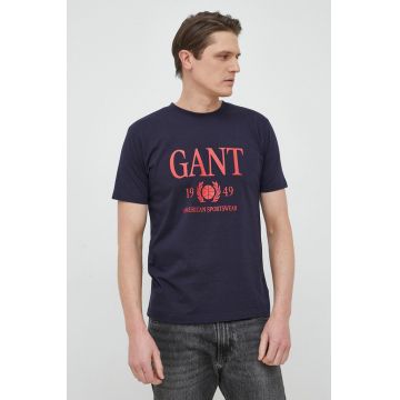Gant tricou din bumbac culoarea albastru marin, modelator