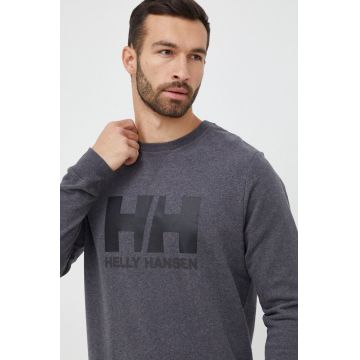 Helly Hansen hanorac de bumbac barbati, culoarea gri, neted 34000-597