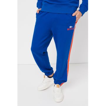 Pantaloni sport cu benzi laterale contrastante