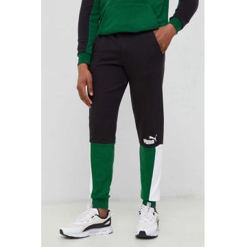 Puma pantaloni de trening bărbați, culoarea negru, cu imprimeu 848007
