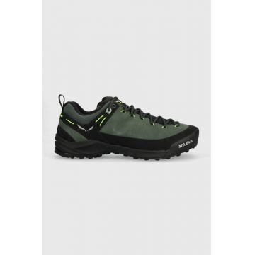 Salewa pantofi Wildfire Leather barbati, culoarea verde