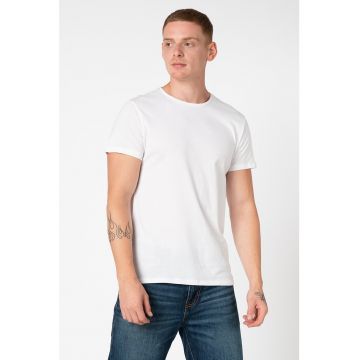 Tricou din bumbac cu decolteu la baza gatului - 2 piese