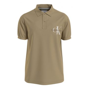 Tricou polo de bumbac cu logo pe piept