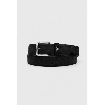 Emporio Armani curea din piele intoarsa culoarea negru