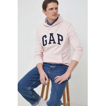 GAP bluza barbati, culoarea roz, cu glugă, cu imprimeu