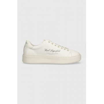 Karl Lagerfeld sneakers din piele MAXI KUP culoarea bej, KL52223 Karl Lagerfeld sneakers din piele MAXI KUP culoarea bej, KL52223