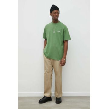Les Deux tricou barbati, culoarea verde, cu imprimeu
