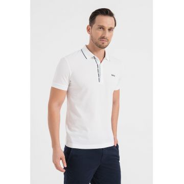 Tricou polo slim fit din material pique Paule