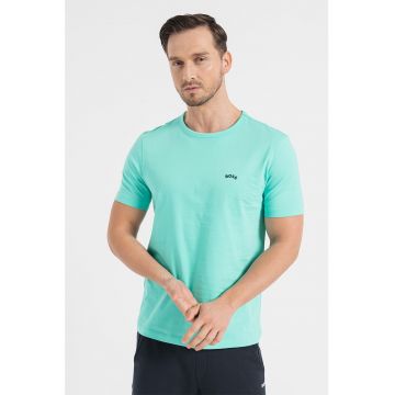 Tricou regular fit cu imprimeu logo discret Curved