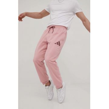 adidas Performance pantaloni HB5448 barbati, culoarea roz, modelator