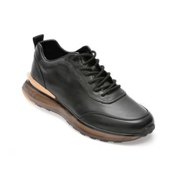 Pantofi sport OTTER negri, EY9383, din piele naturala