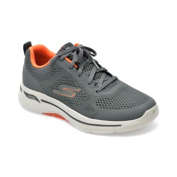 Pantofi sport SKECHERS gri, GO WALK ARCH FIT , din material textil