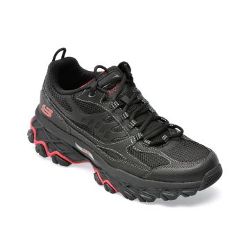 Pantofi sport SKECHERS negri, ARCH FIT AKHIDIME , din material textil si piele ecologica