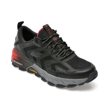 Pantofi sport SKECHERS negri, MAX PROTECT , din piele naturala si piele ecologica