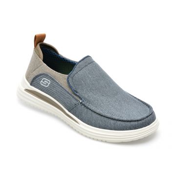 Mocasini SKECHERS gri, PROVEN, din material textil