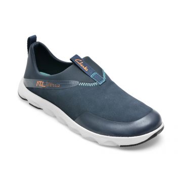 Pantofi CLARKS bleumarin, ATL COAST MOC-I, din piele intoarsa