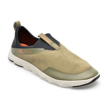 Pantofi CLARKS kaki, ATL COAST MOC 0912, din piele intoarsa