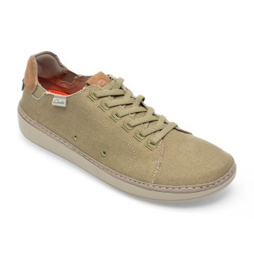 Pantofi CLARKS kaki, HIGLEY LACE-T, din material textil