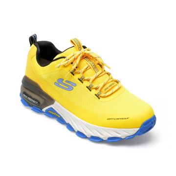 Pantofi sport SKECHERS galbeni, MAX PROTECT, din material textil