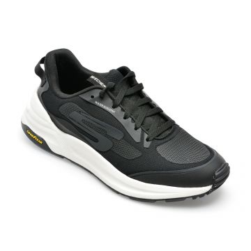 Pantofi sport SKECHERS negri, GLOBAL JOGGER, din material textil