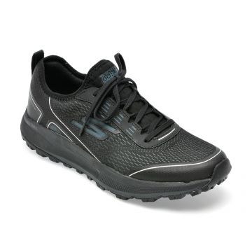 Pantofi sport SKECHERS negri, GO RUN PULSE TRAIL, din material textil si piele ecologica