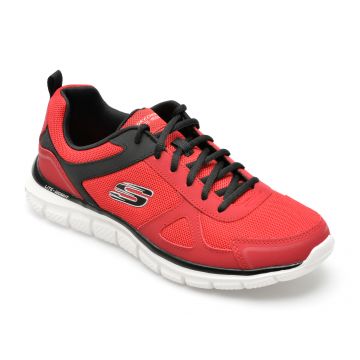 Pantofi sport SKECHERS rosii, TRACK, din material textil