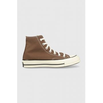 Converse teniși Chuck 70 HI culoarea maro, A02755C A02755C-CHOCOLATE