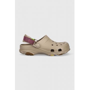 Crocs papuci Classic All Terrain Clog femei, culoarea maro