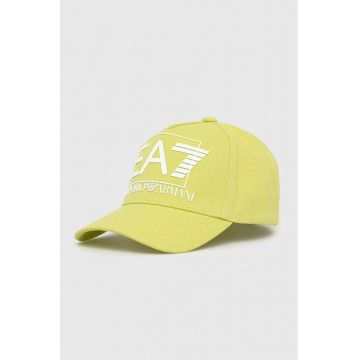 EA7 Emporio Armani sapca culoarea verde, cu imprimeu