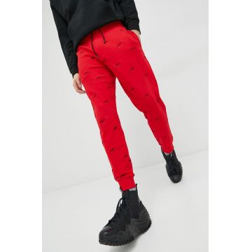 HUGO pantaloni de trening din bumbac culoarea rosu, modelator