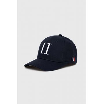Les Deux șapcă de baseball din bumbac culoarea albastru marin, cu imprimeu