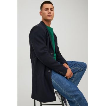 Jack & Jones - Palton midi din amestec de lana