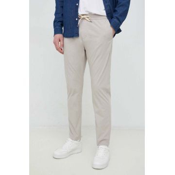 PS Paul Smith pantaloni de bumbac culoarea gri, drept