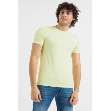 Tricou slim fit de bumbac organic cu logo discret