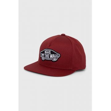 Vans șapcă de baseball din bumbac culoarea bordo, cu imprimeu