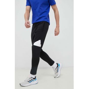 adidas pantaloni de trening culoarea negru, cu imprimeu