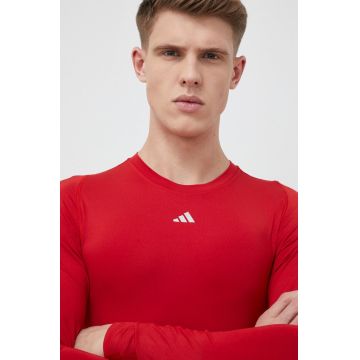 adidas Performance mânecă lungă de antrenament culoarea rosu, neted