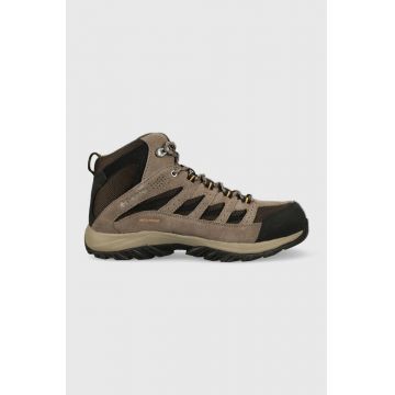 Columbia pantofi Crestwood Mid Waterproof barbati, culoarea maro