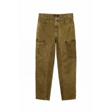 Desigual pantaloni barbati, culoarea maro, cu fason cargo