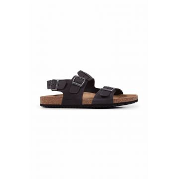 Geox sandale din piele intoarsa U SANDAL GHITA A barbati, culoarea negru, U159VA 00032 C9999