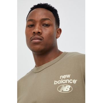 New Balance tricou din bumbac culoarea verde